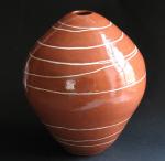 Red and White Coil Pot image.