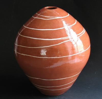 Red and White Coil Pot image